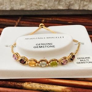 Genuine Gemstone Adjustable Bracelet Gianni Argento NIB